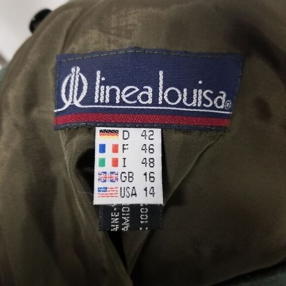 Vintage 70s Dark Forest Green Wool Blend Midi Skirt Acadamia Preppy Medium - Picture 7 of 8